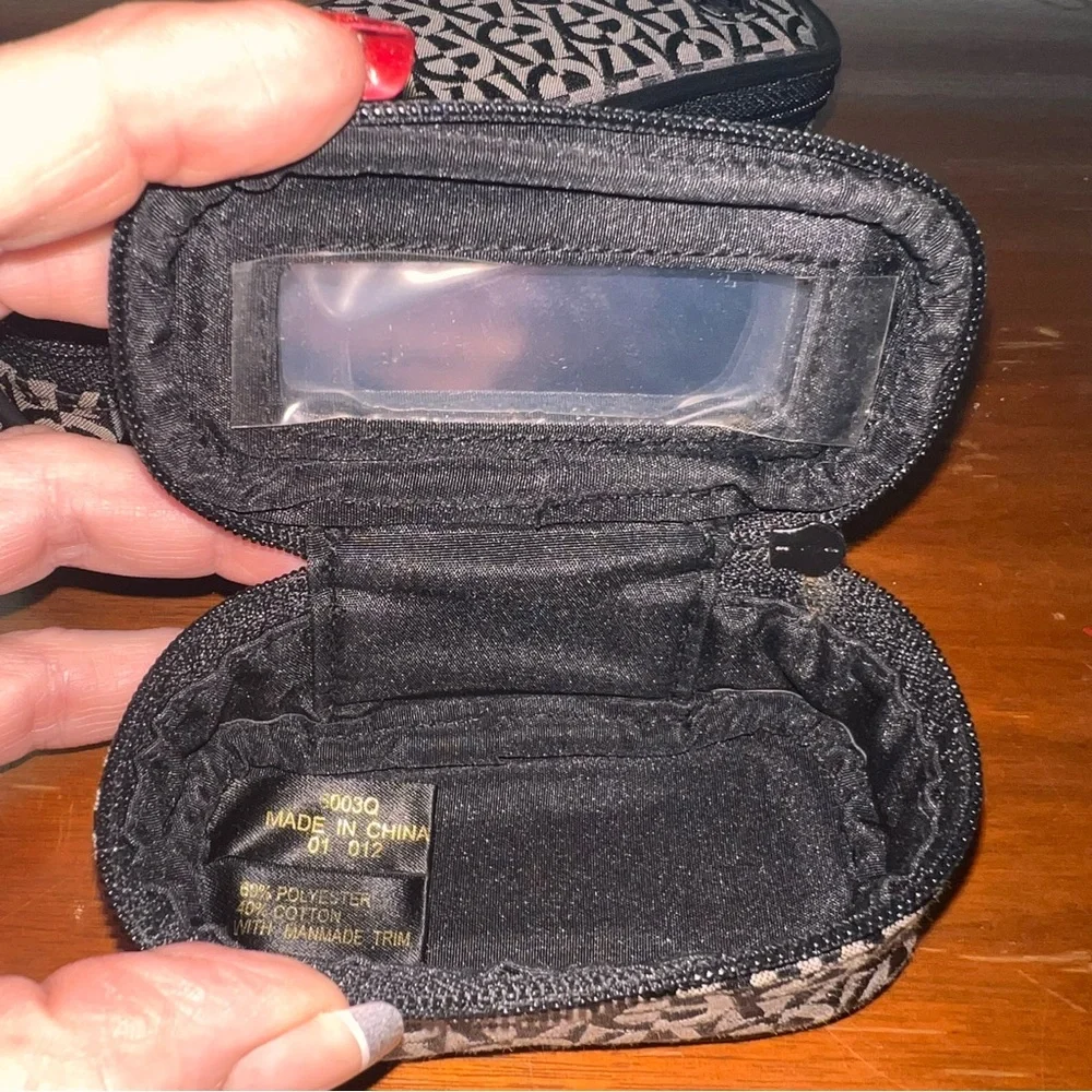 New Etienne Aigner Travel Contact Glasses Cases Zippered Accessory Purse Mirror